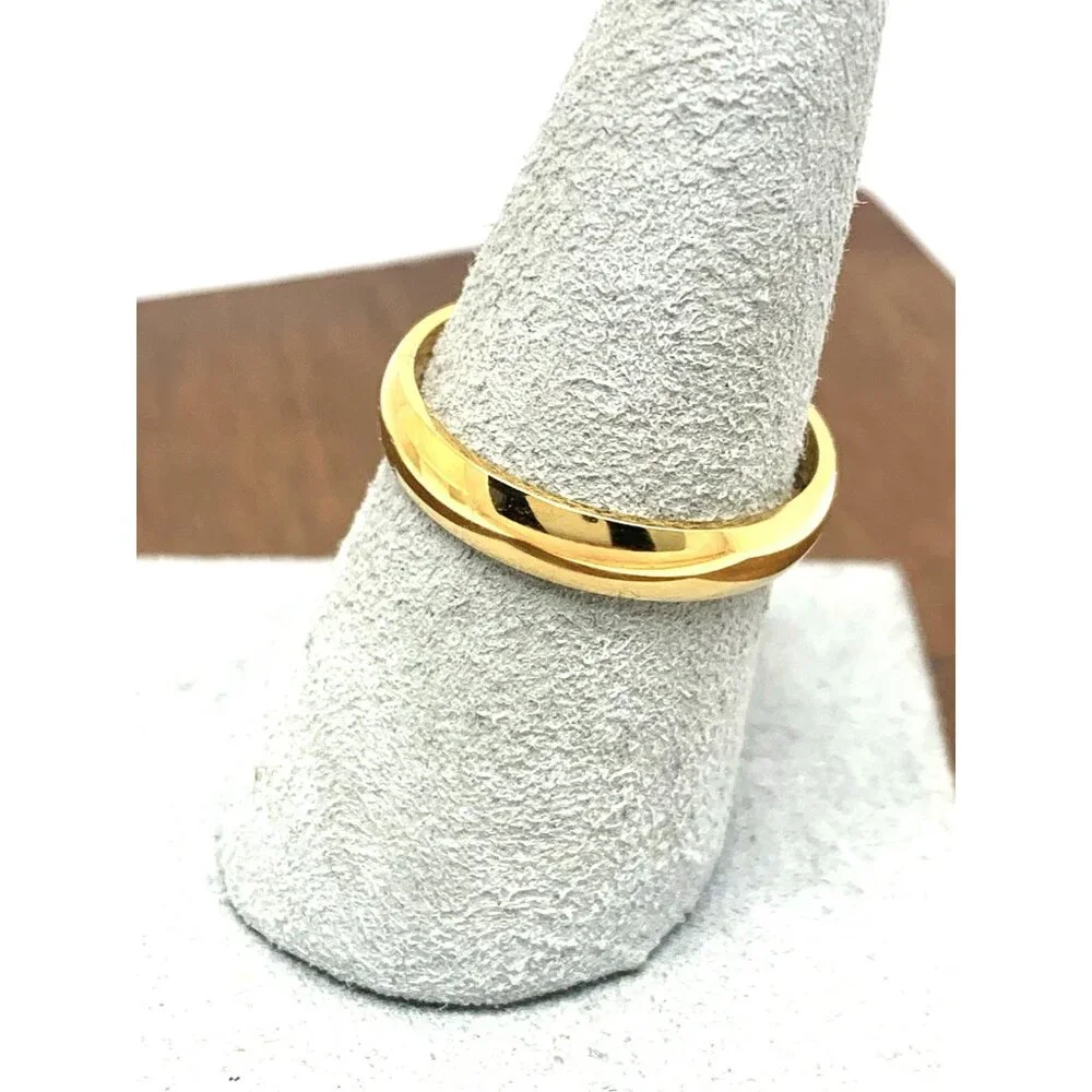 Wedding Band 10k Yellow Gold Ring Plain 3.9mm Wide Unisex Size 8